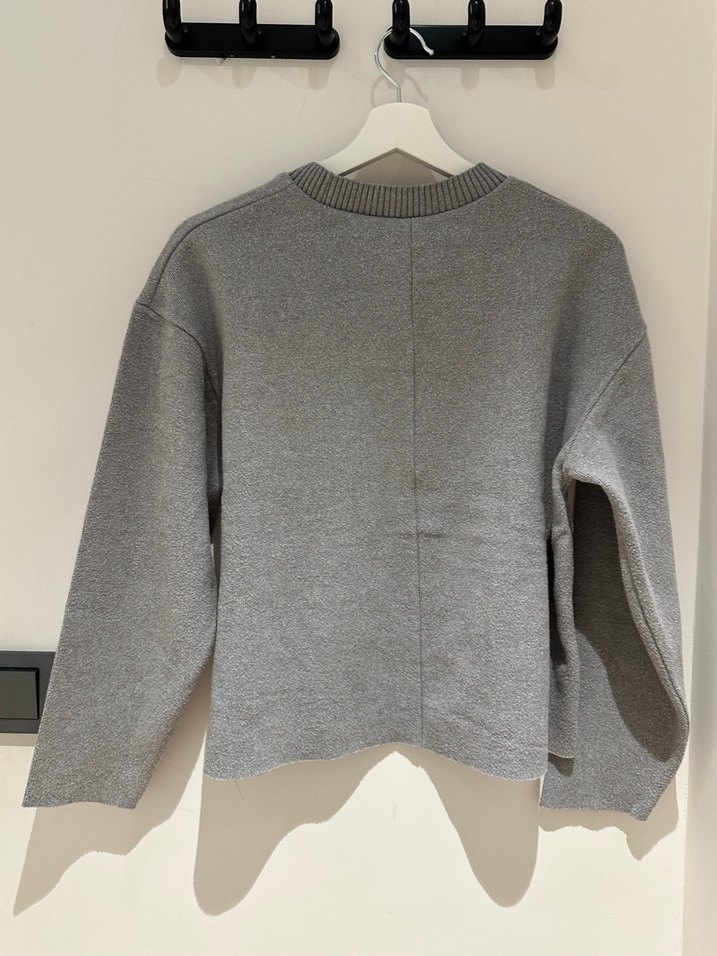 Gri Kadın Bisiklet Yaka Salaş Kazak - Görsel 2