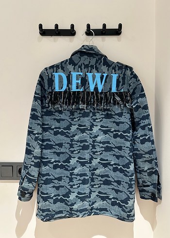 Kadın Mavi Kamuflaj Desenli Ceket - Görsel 3