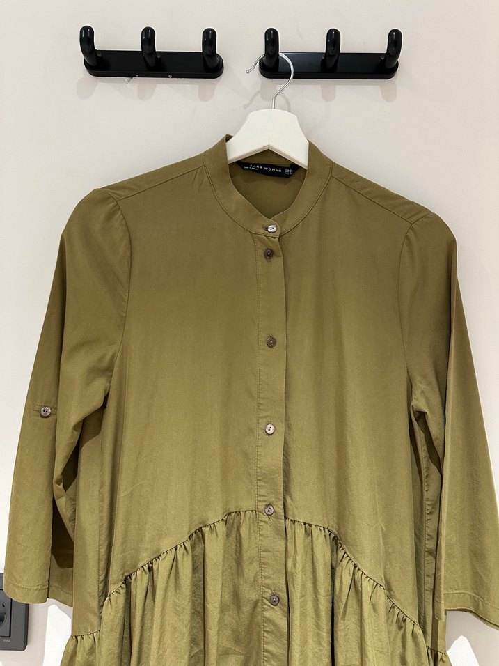 Oversize haki renk elbise - Görsel 2