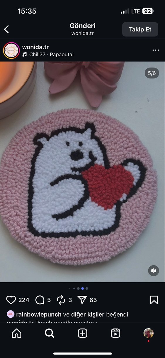 Renkli Mavi Örgü Mouse Pad - Görsel 3