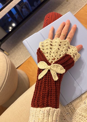 Bohem Örgü Kadın Eldiveni - Görsel 3