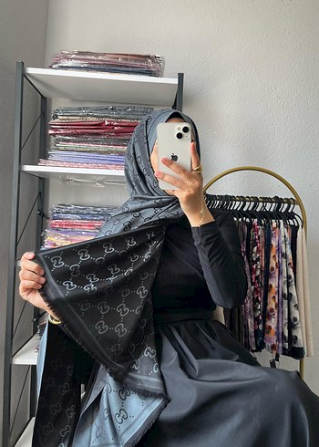 Kaşmir şal siyah gri
