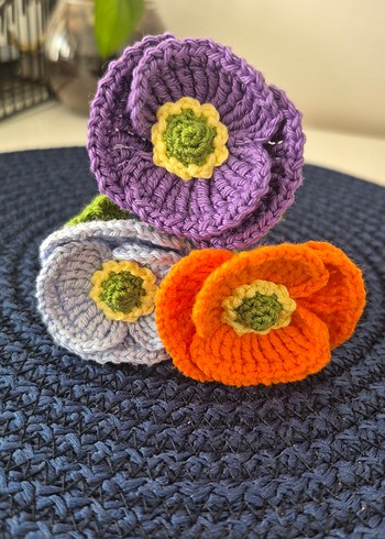 Bohem Kırmızı Örgü Gelincik Çiçeği - Görsel 5