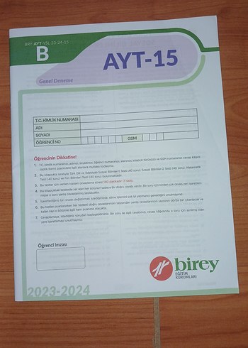 Beden Renk AYT 4'lü Deneme