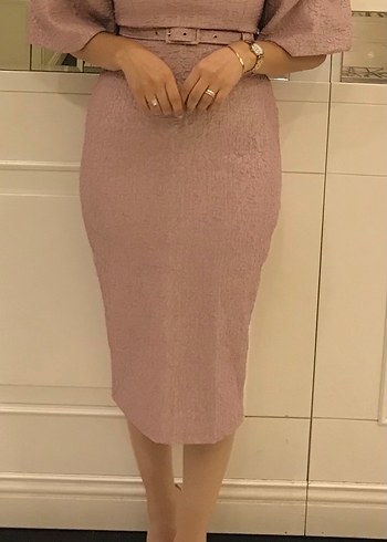 Pembe abiye elbise