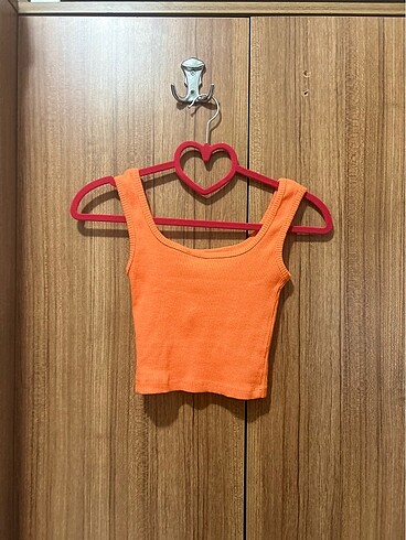 xs Beden turuncu Renk Turuncu askılı crop