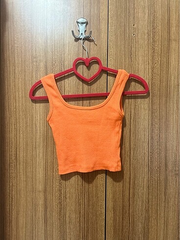 xs Beden Turuncu askılı crop