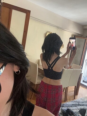 s Beden Askılı siyah crop