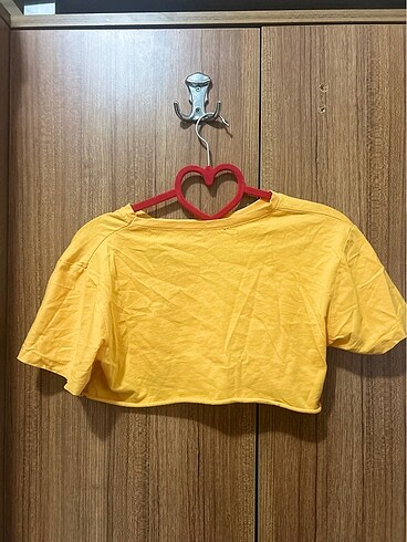 s Beden sarı Renk Garfield baskılı kısa kollu crop