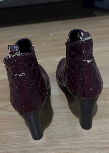39 Beden bordo Renk Bordo Yüksek Topuklu Deri Kadın Bot