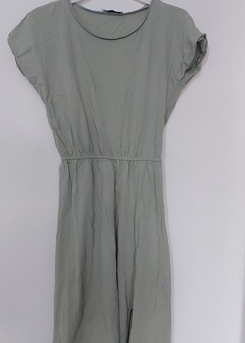 yesil penye Midi Elbise