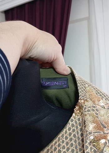 Nakışlı Uzun Kollu Kadın Abiye Elbise - Görsel 5