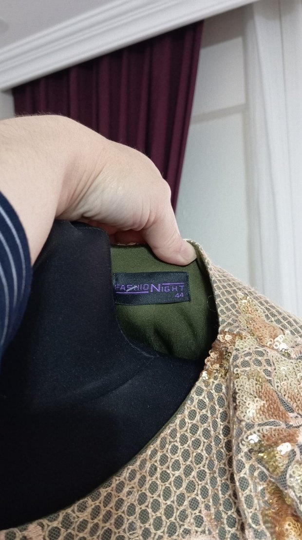 Nakışlı Uzun Kollu Kadın Abiye Elbise - Görsel 5