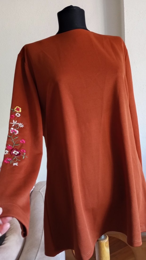 Uzun Kollu Rahat Bohem Kadın Tunik takım - Görsel 3