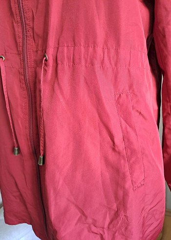 Bordo Salaş Midi yağmurluk - Görsel 4