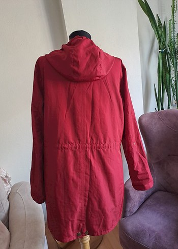 Bordo Salaş Midi yağmurluk - Görsel 2