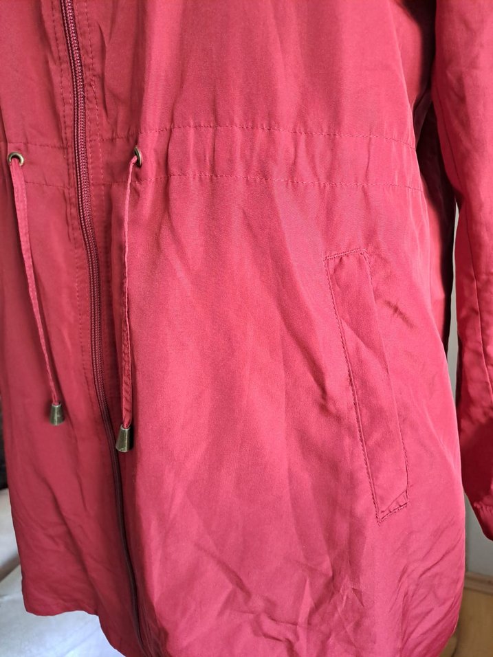 Bordo Salaş Midi yağmurluk - Görsel 4