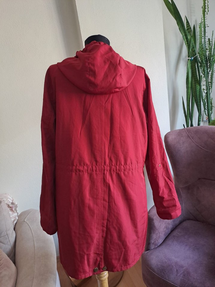 Bordo Salaş Midi yağmurluk - Görsel 2