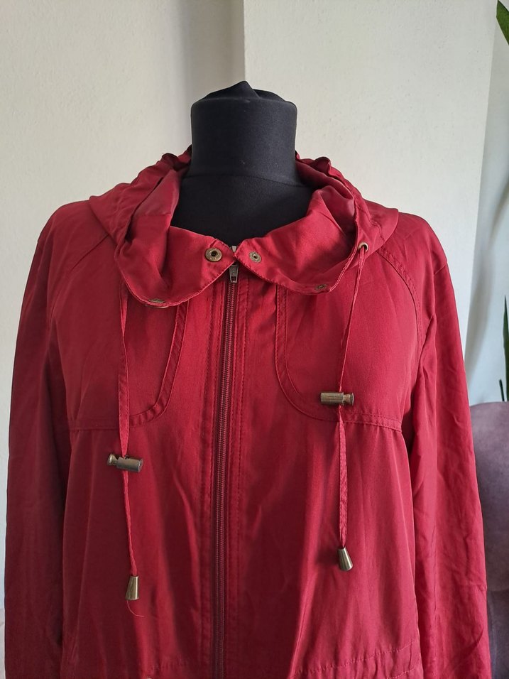 Bordo Salaş Midi yağmurluk - Görsel 3