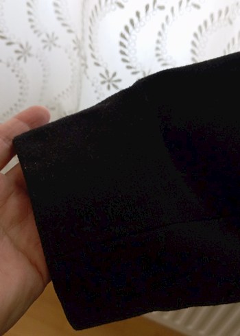 Düğmeli Siyah Nakışlı Kadın Kaban - Görsel 5