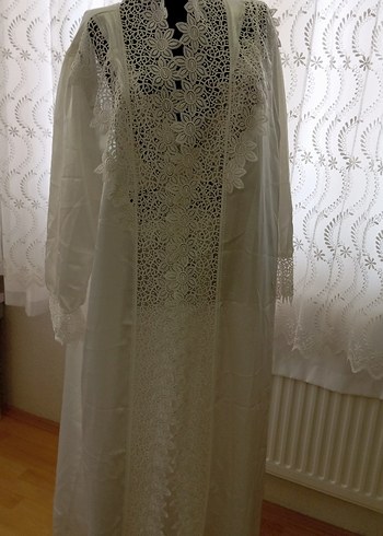 Nakışlı Bohem Uzun Kollu Kadın Gecelik - Görsel 4