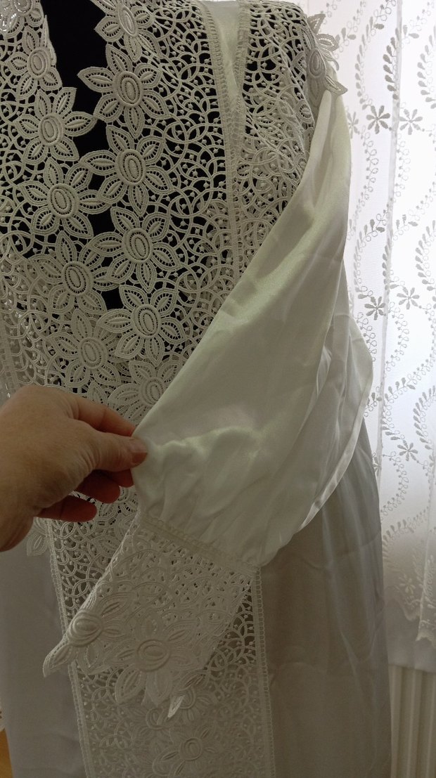 Nakışlı Bohem Uzun Kollu Kadın Gecelik - Görsel 2