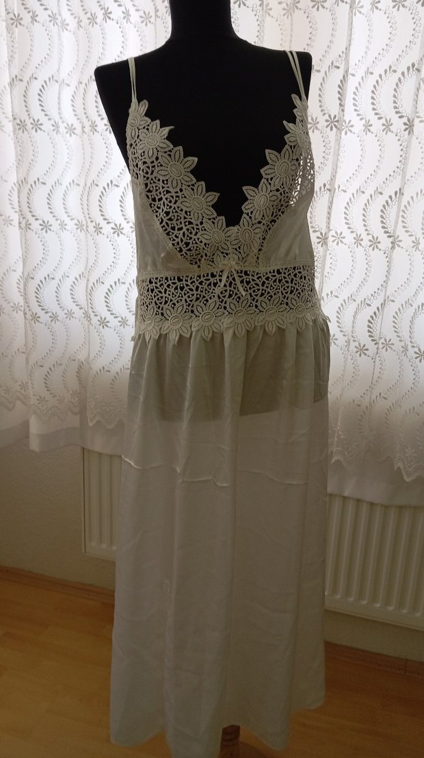 Nakışlı Bohem Uzun Kollu Kadın Gecelik - Görsel 3