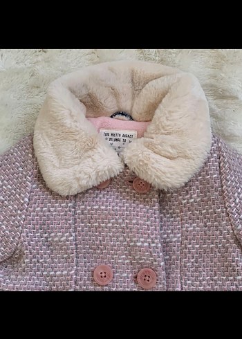 C&A Kız Çocuk Pembe Kürklü Klasik Kaban