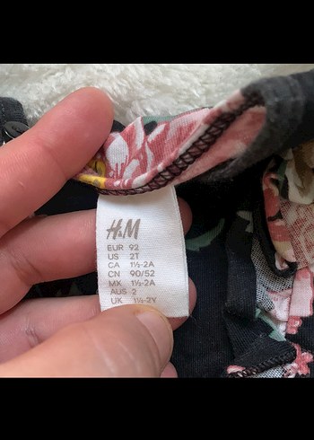 H&M Kız Çocuk Çiçekli Uzun Kollu Fırfırlı Elbise