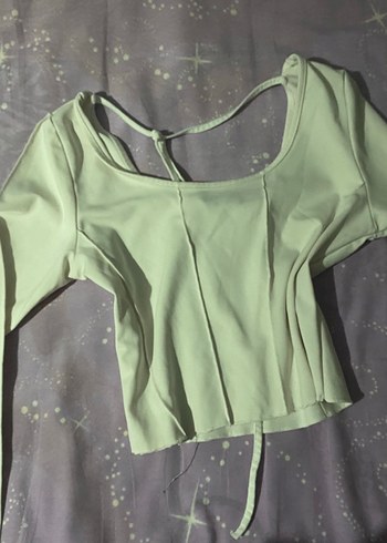 bengu tiryaki tarzinda beyaz baglamali Crop Top