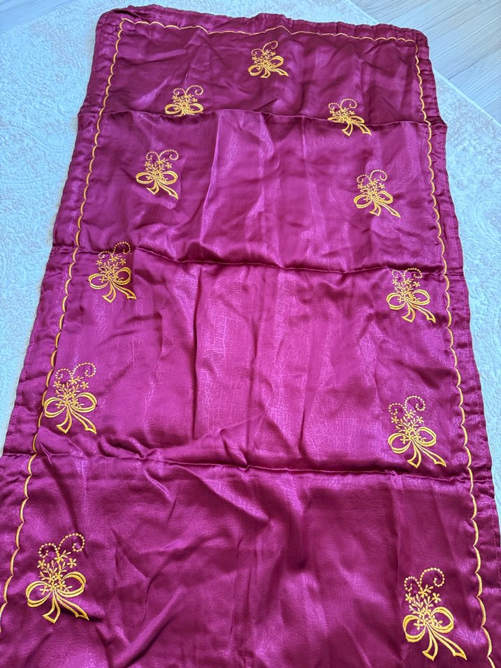 Bordo İşlemeli seccade - Görsel 3