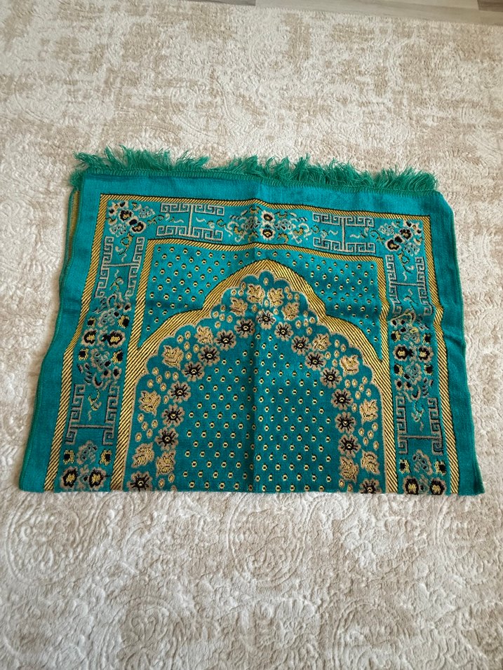 Turkuaz Nakışlı Geleneksel seccade - Görsel 3