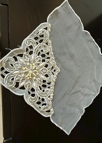 Nakışlı Bohem krem rengi vitrin danteli - Görsel 2