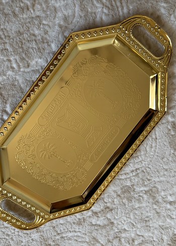 Parlak Altın Renkli Dekoratif Tepsi - Görsel 3