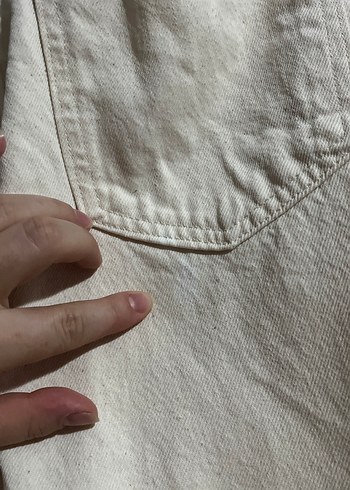 40 Beden Düğmeli krem Midi Keten Etek