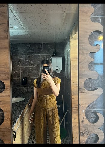 Zara Kahverengi Beli Büzgülü Kadın Elbise takım