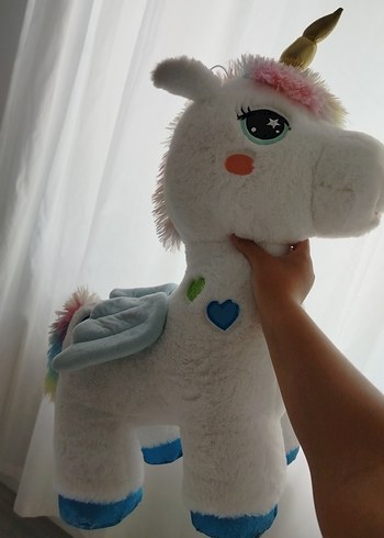 Beyaz Peluş Unicorn Oyuncak