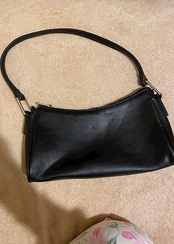 Siyah Deri Fermuarlı Kadın Çanta - Görsel 2