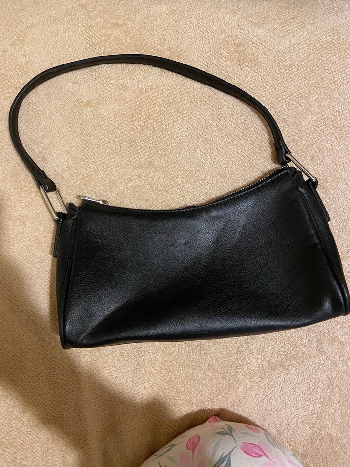 Siyah Deri Fermuarlı Kadın Çanta - Görsel 2