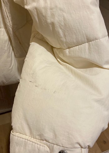 Beyaz Kadın Peluş Kış Montu - Görsel 2