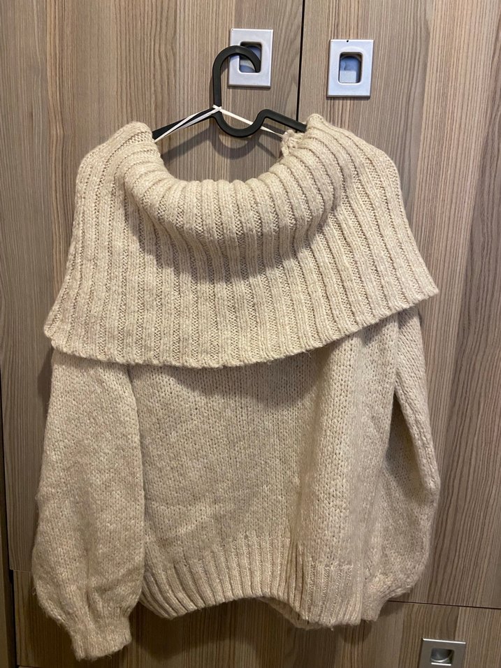 Bej Örme Kadın Triko Kazak - Görsel 2