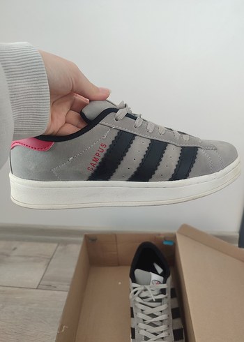 Gri Erkek Spor Ayakkabı - Cırtlı - Görsel 2