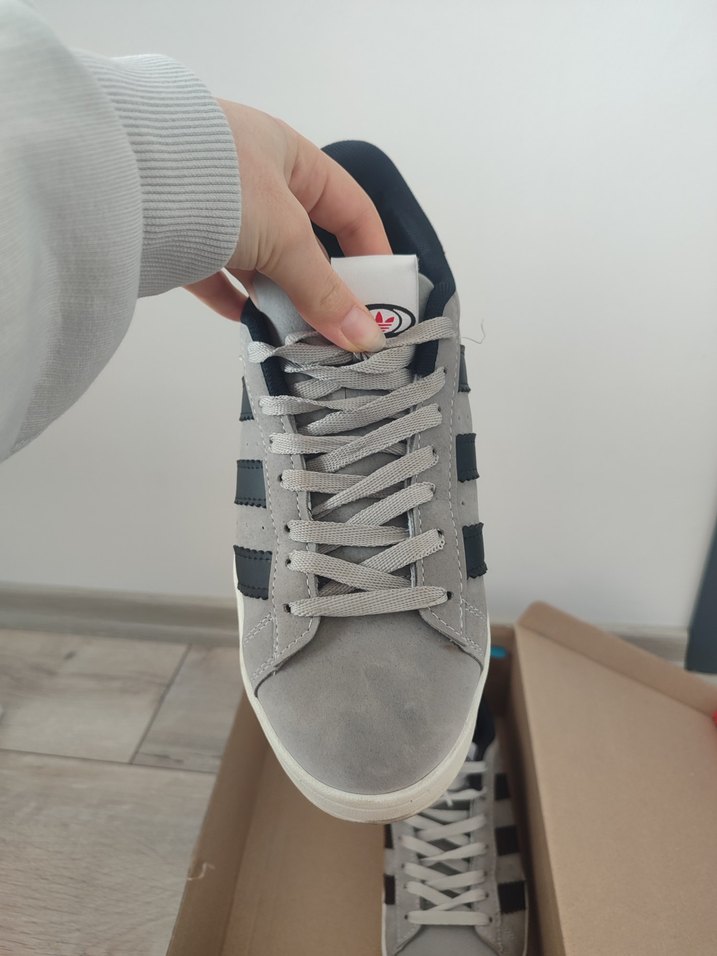 Gri Erkek Spor Ayakkabı - Cırtlı - Görsel 3