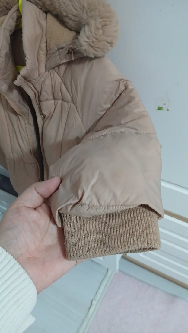 Kız Çocuk Bej Kürklü Street Wear Mont - Görsel 2