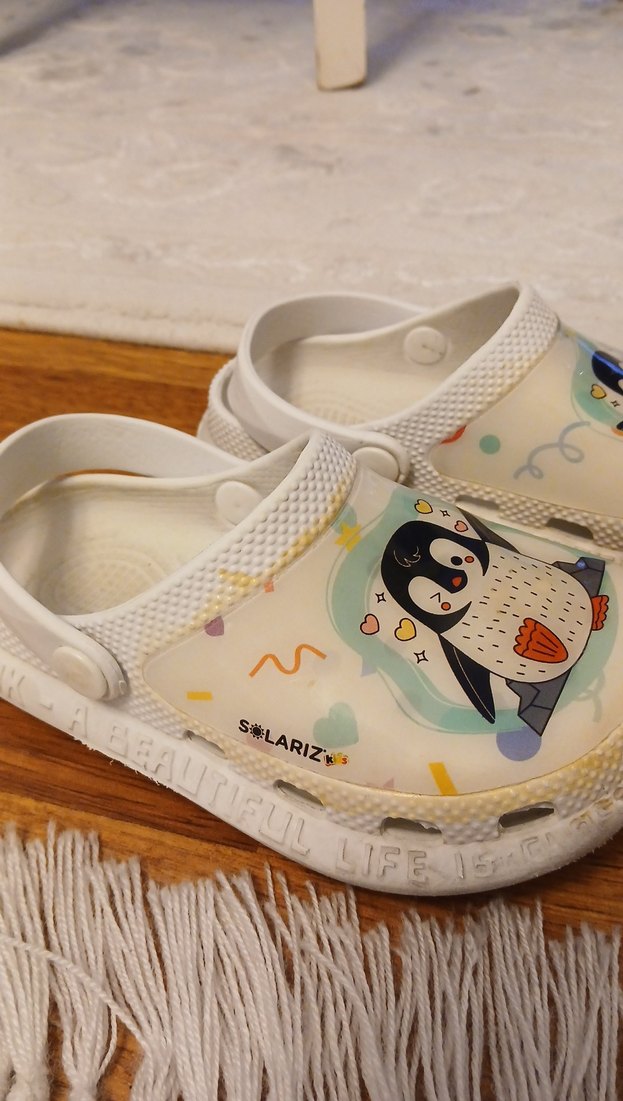 Beyaz Baskılı Kız Çocuk Terliği - Görsel 2