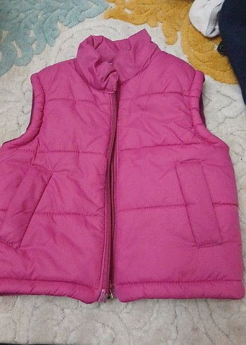Kız Çocuk Fermuarlı Pembe Yelek - Görsel 3