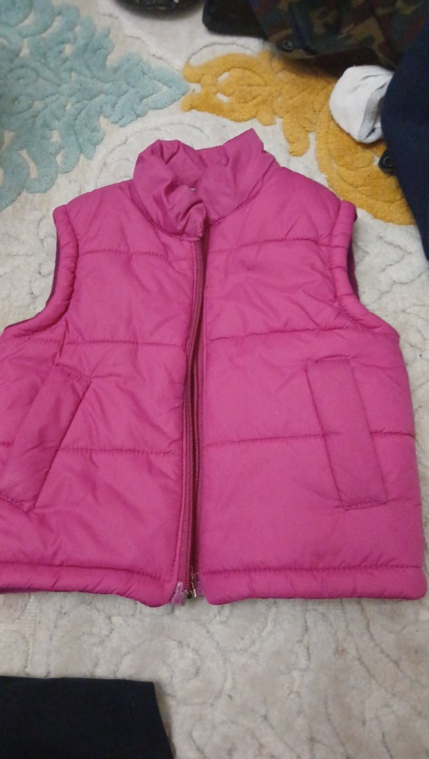 Kız Çocuk Fermuarlı Pembe Yelek - Görsel 3