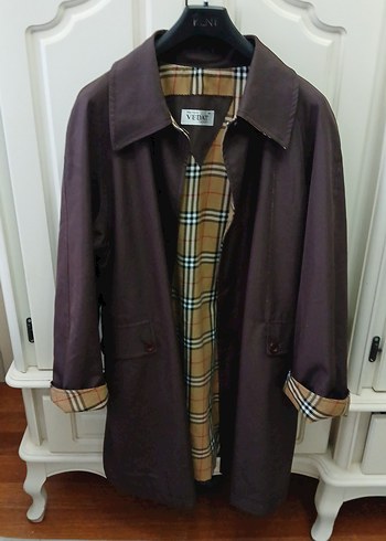 Düğmeli Kahverengi Trençkot - Görsel 5