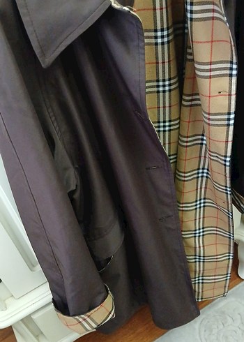 Düğmeli Kahverengi Trençkot - Görsel 4