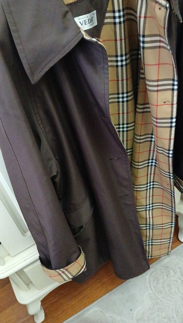 Düğmeli Kahverengi Trençkot - Görsel 4